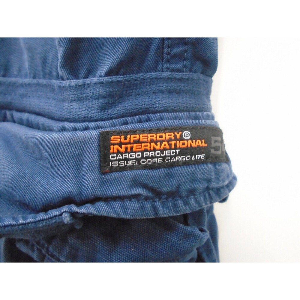 Superdry Core Heavy Cargo Lite Mens Size 34 Blue Shorts Utility Military Style - Picture 7 of 9